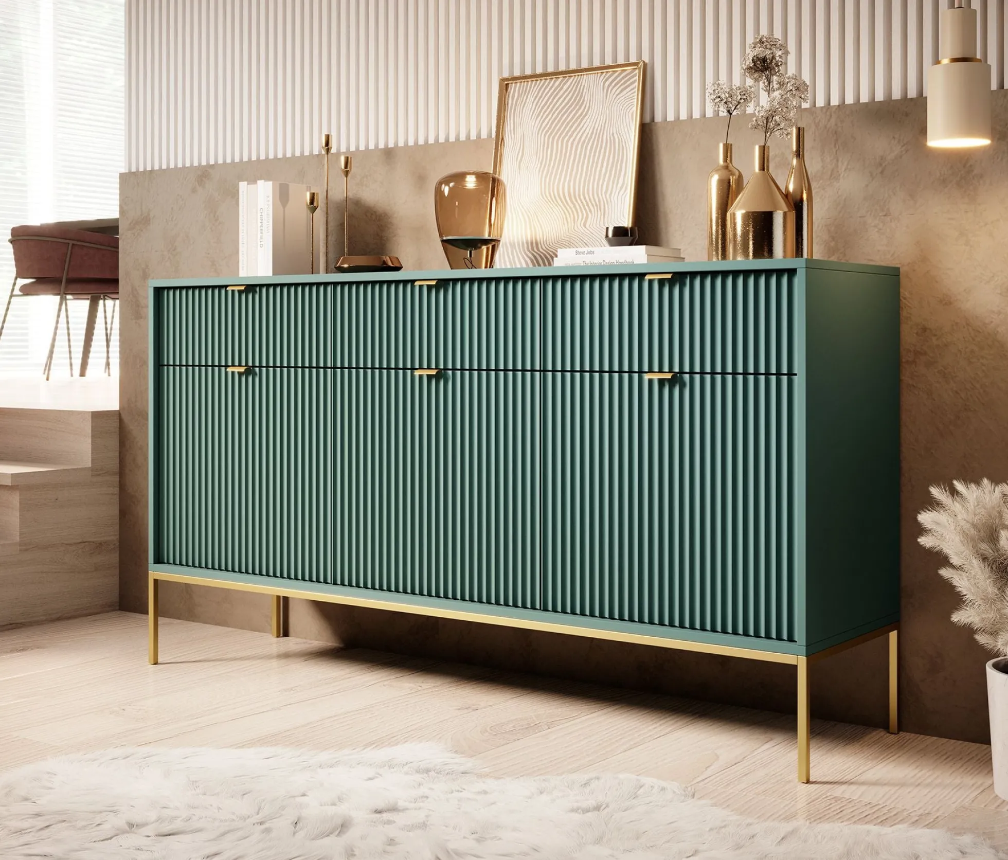 Navil 2 - Dressoir - Groen - 154x39x83 cm