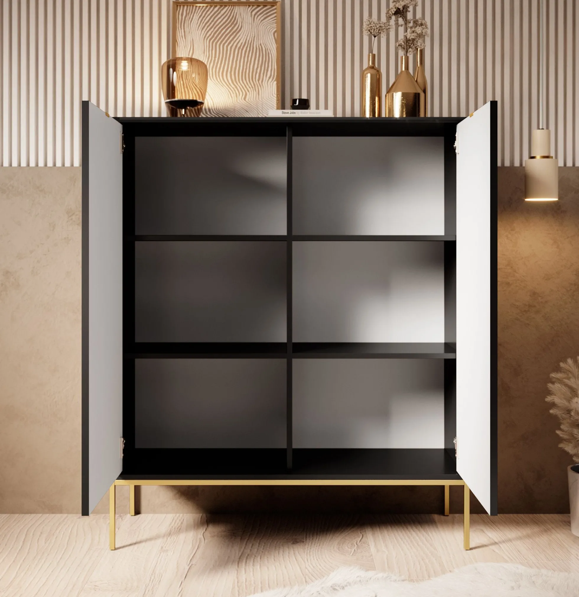 Navil 2 - Dressoir - Zwart - 104x39x125 cm