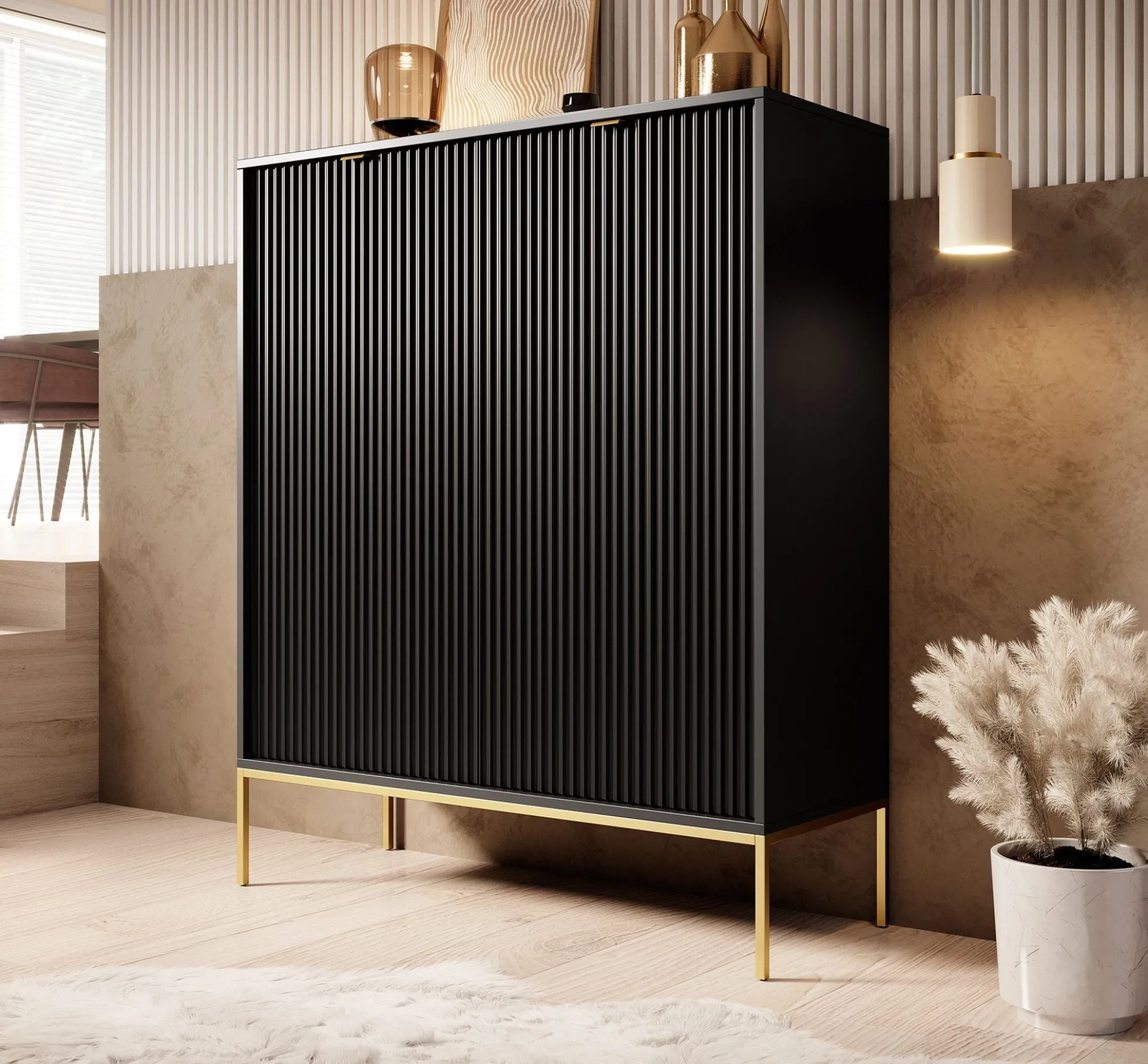 Navil 2 - Dressoir - Zwart - 104x39x125 cm