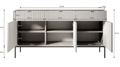 Navil 2 - Dressoir - Zwart - 154x39x83 cm