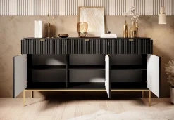 Navil 2 - Dressoir - Zwart - 154x39x83 cm