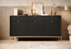 Navil 2 - Dressoir - Zwart - 154x39x83 cm