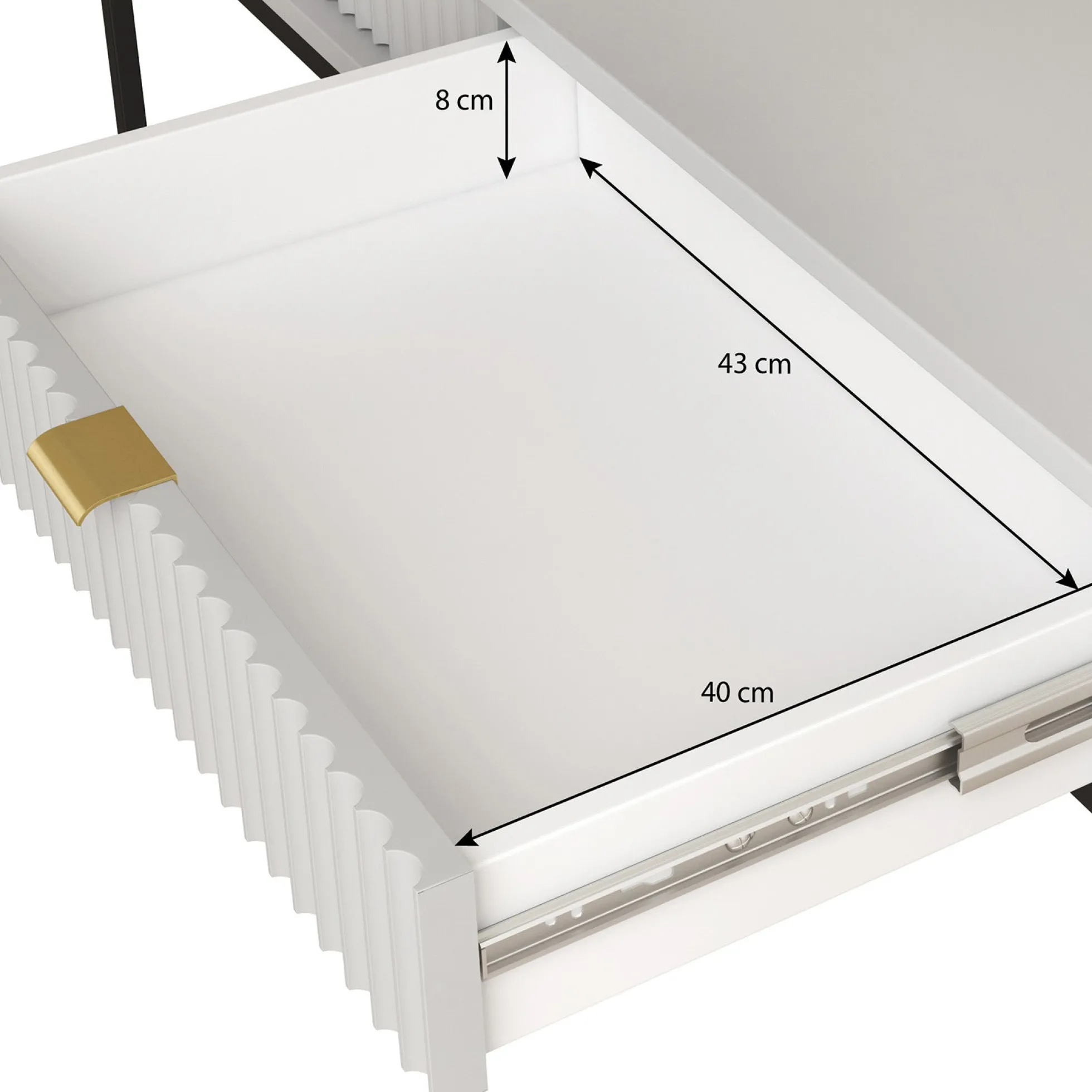 Navil 2 - Kaptafel - Beige - 104x50 cm