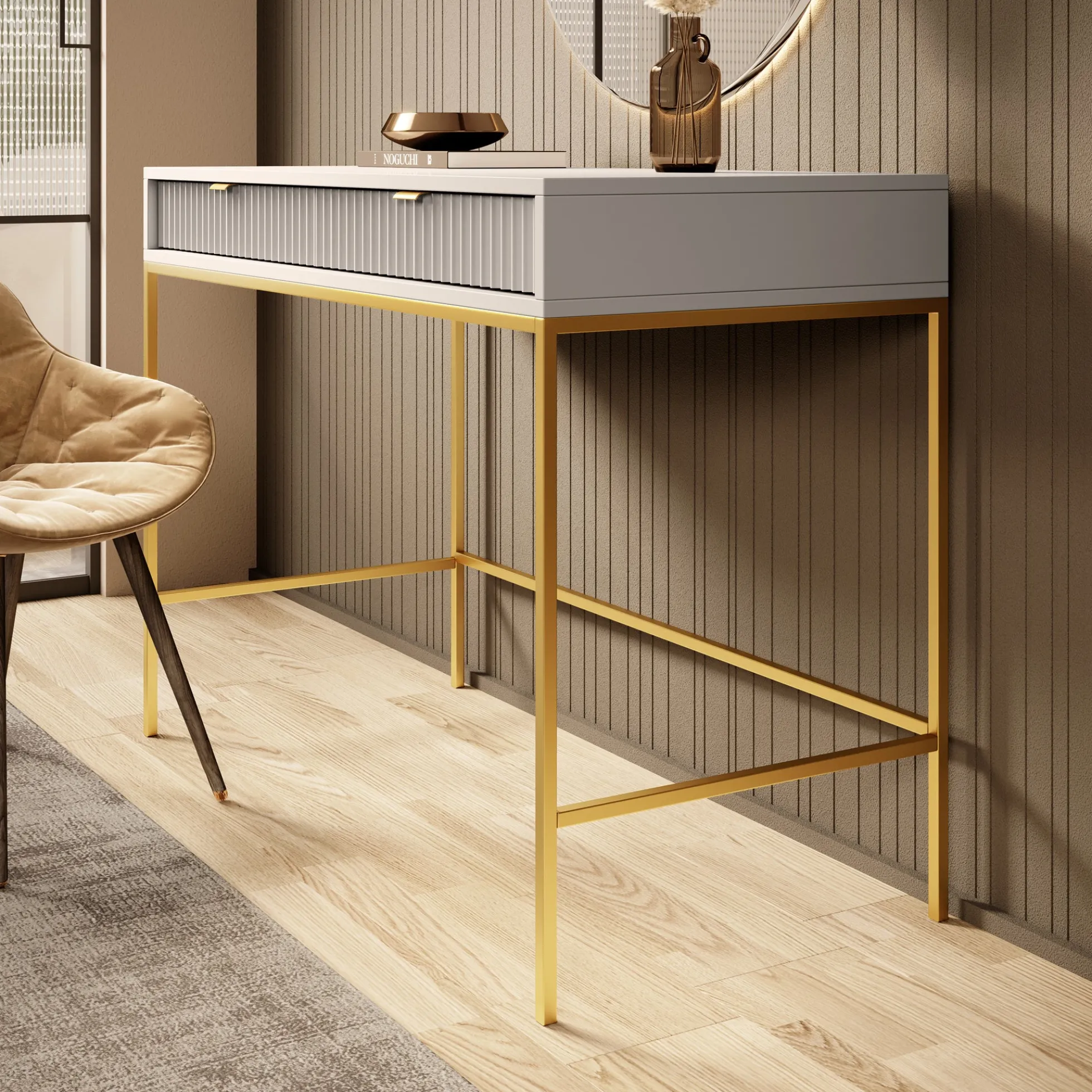 Navil 2 - Kaptafel - Beige - 104x50 cm