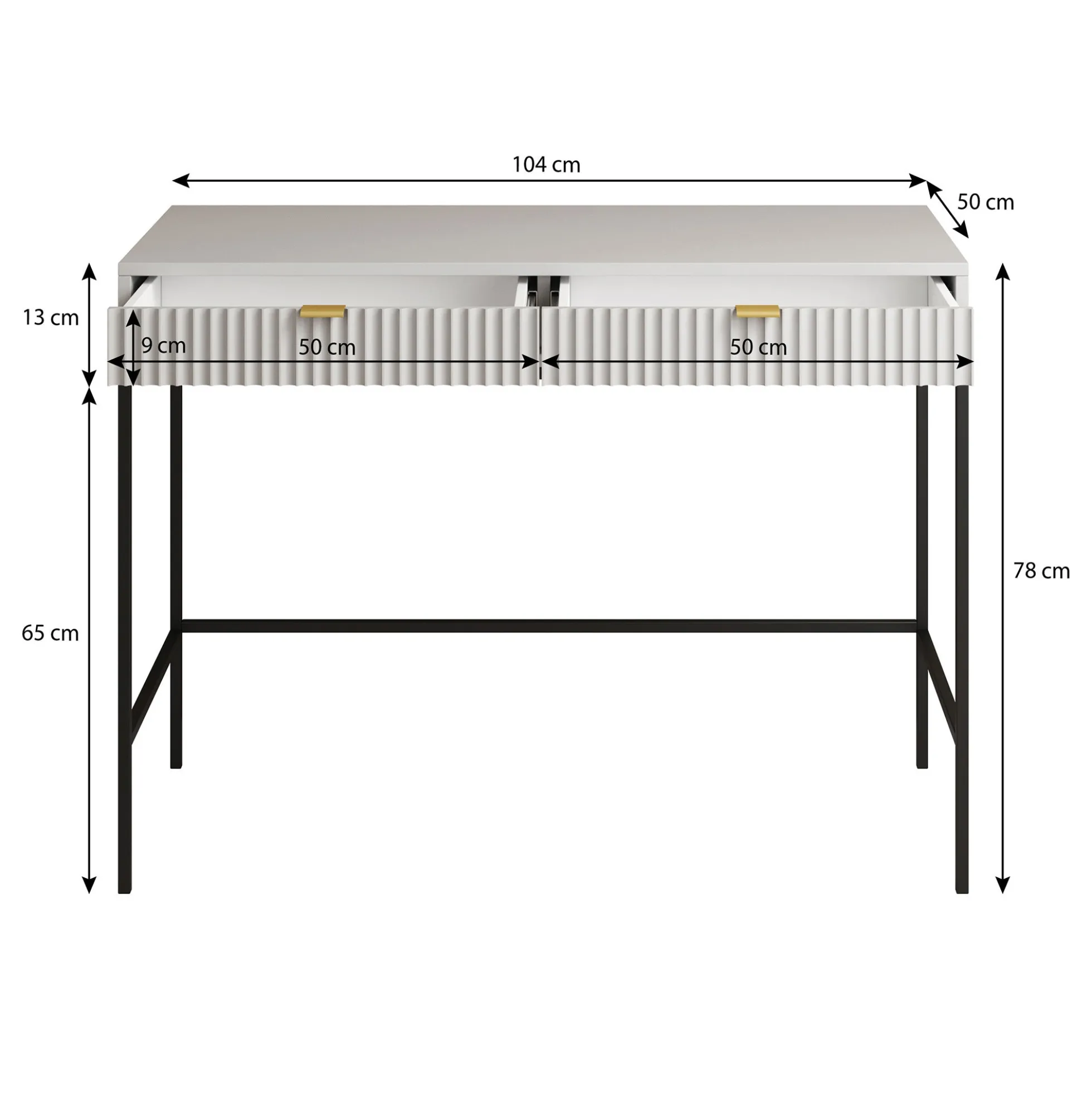 Navil 2 - Kaptafel - Beige - 104x50 cm