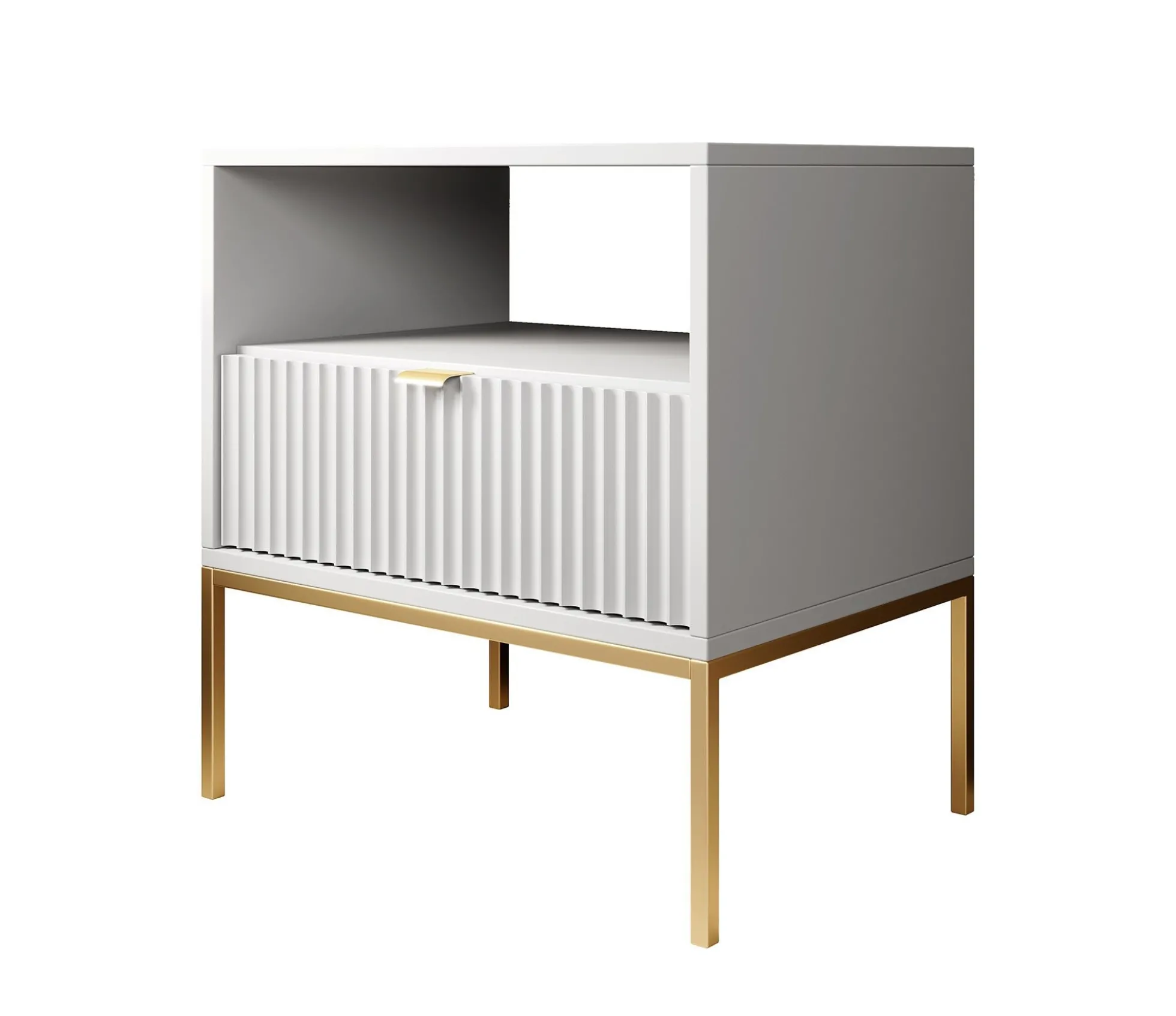 Navil 2 - Nachtkastje - Wit - 54x39x56 cm