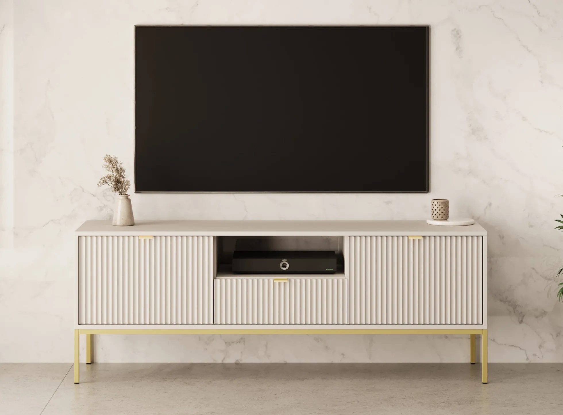 Navil 2 - TV-Meubel - Beige - 154x39x56 cm