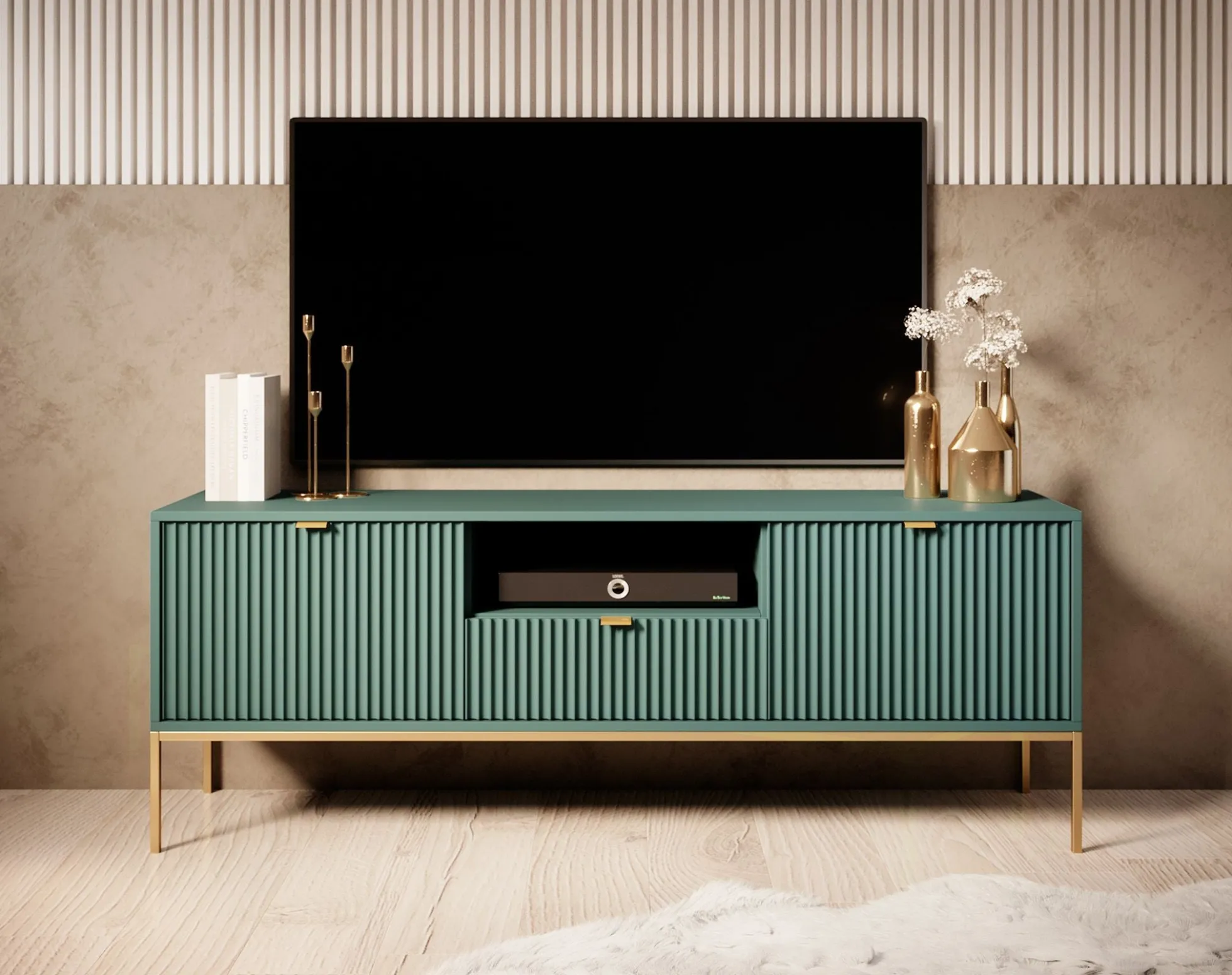 Navil 2 - TV-Meubel - Groen - 154x39x56 cm