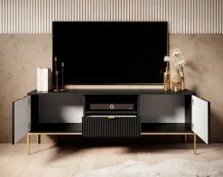 Navil 2 - TV-Meubel - Zwart - 154x39x56 cm