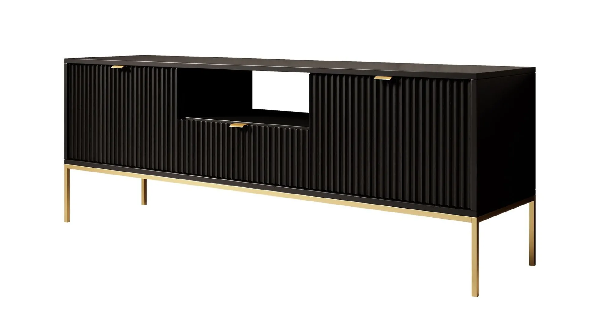 Navil 2 - TV-Meubel - Zwart - 154x39x56 cm