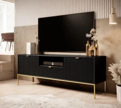 Navil 2 - TV-Meubel - Zwart - 154x39x56 cm