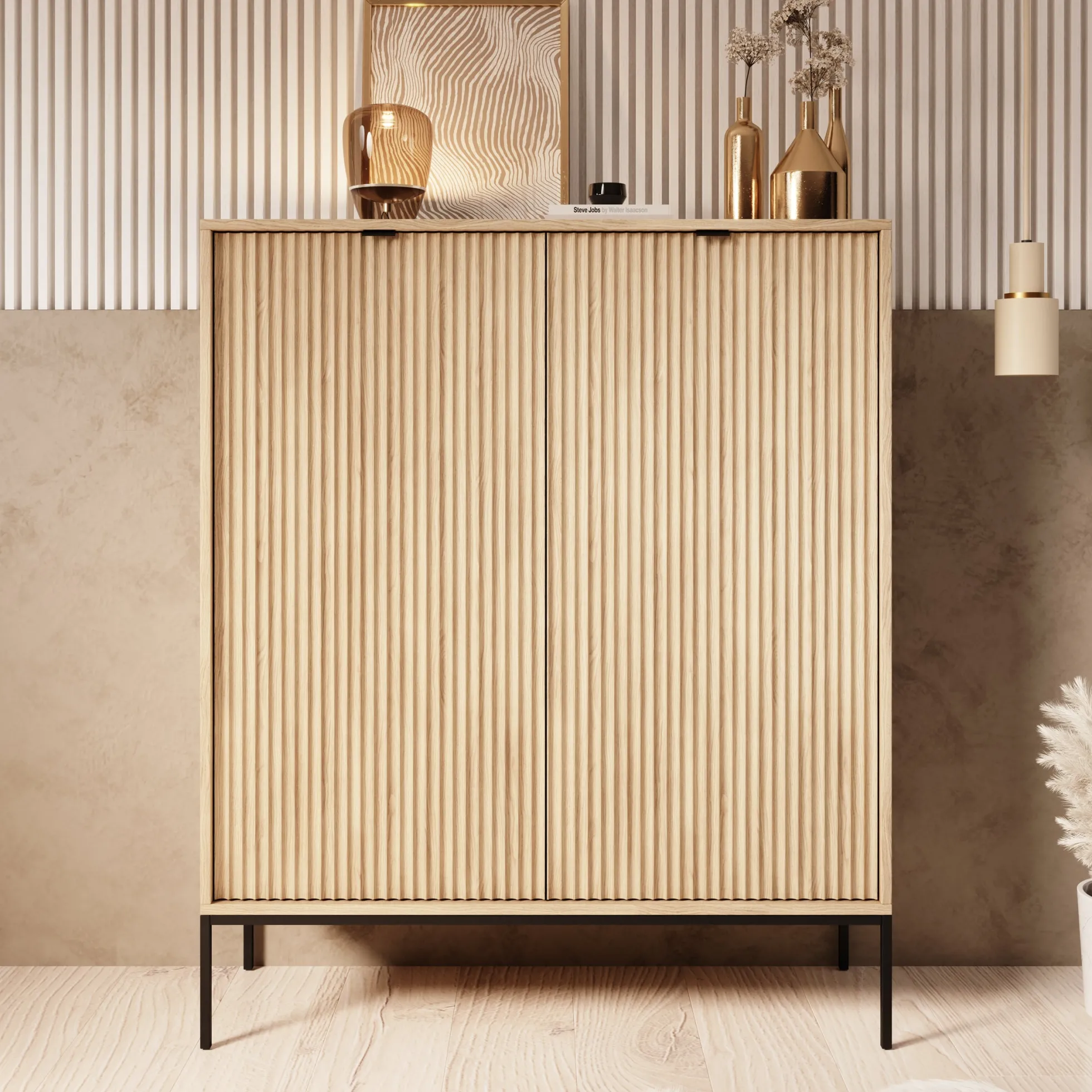 Navil - Dressoir - Eikenpatroon - 104x39x125 cm