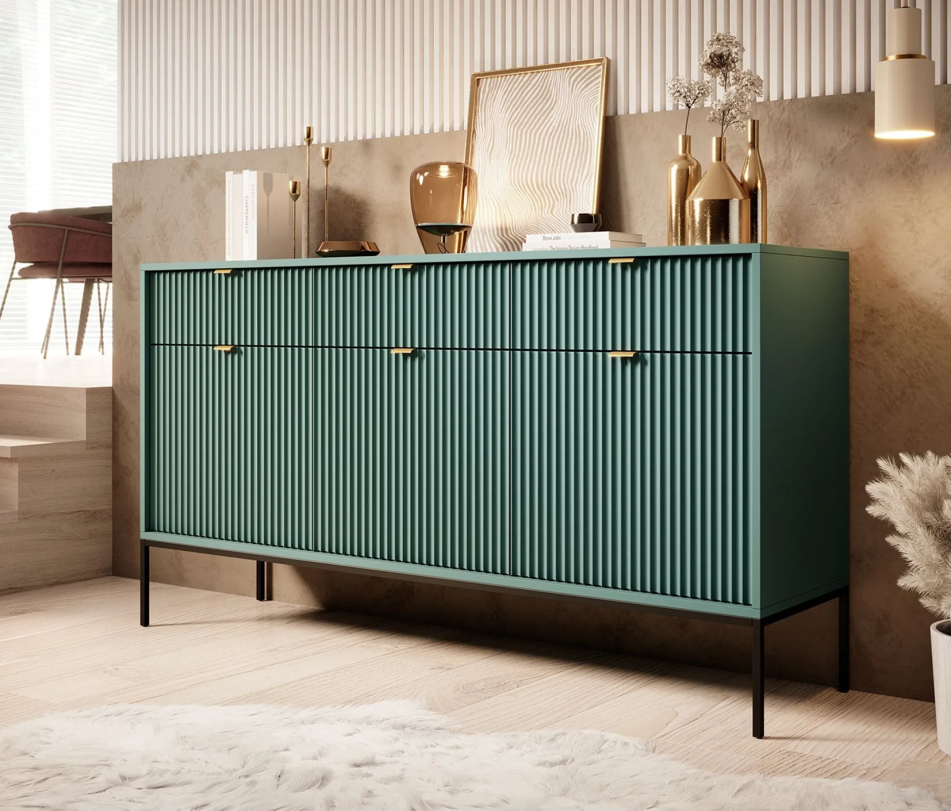 Navil - Dressoir - Groen - 154x39x83 cm