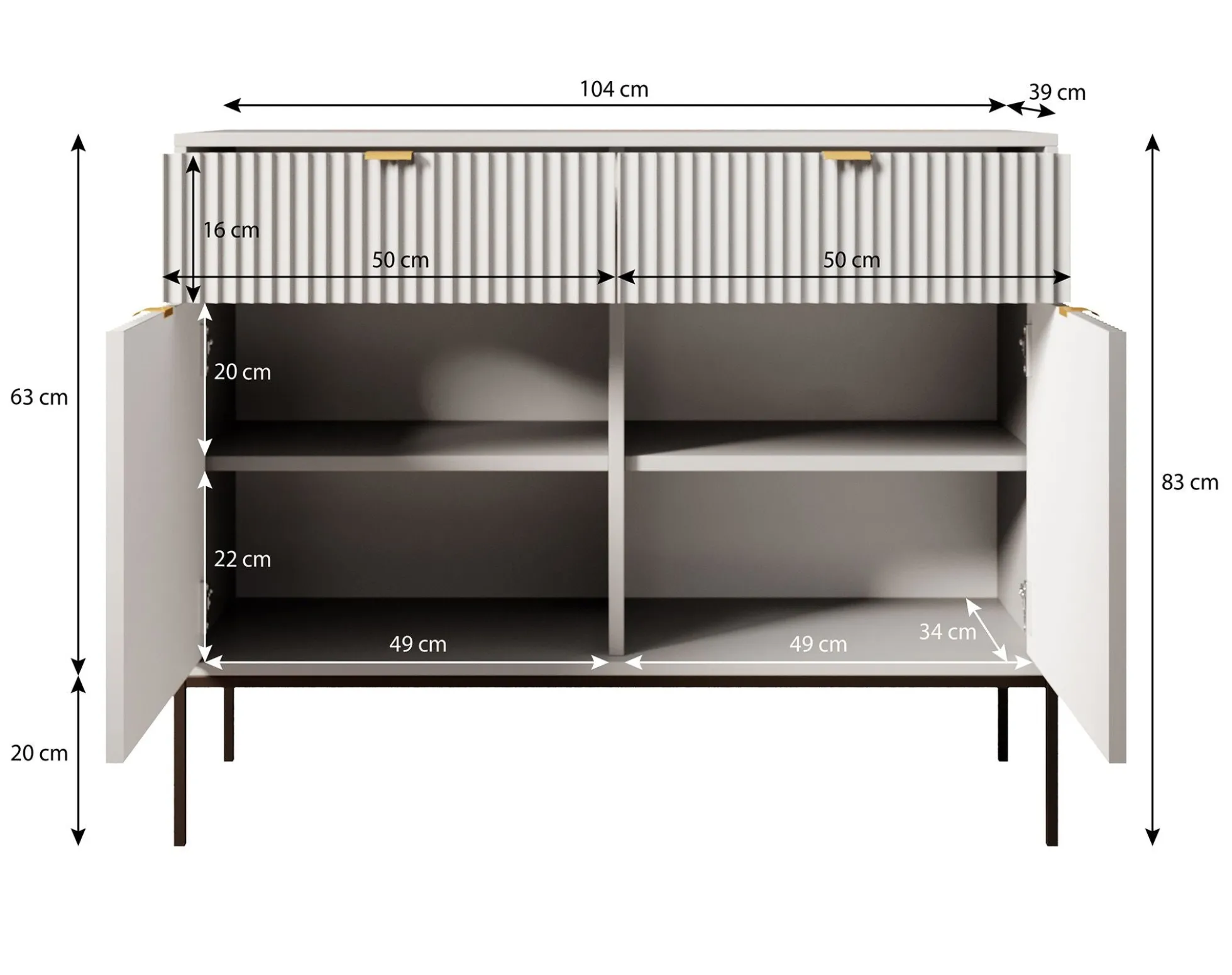 Navil - Dressoir - Groen - 104x39x83 cm