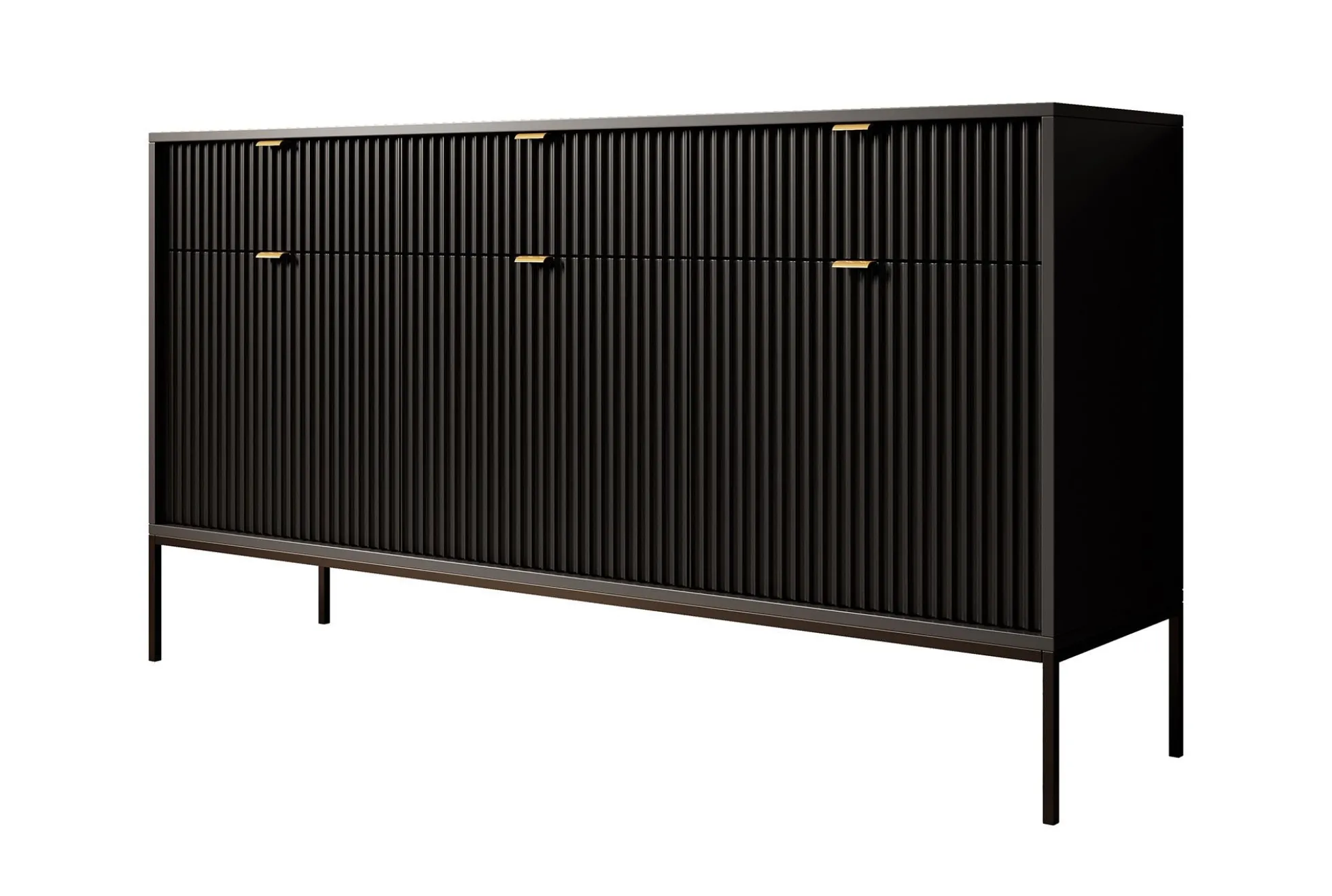 Navil - Dressoir - Zwart - 154x39x83 cm