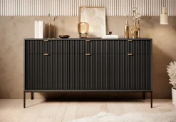 Navil - Dressoir - Zwart - 154x39x83 cm
