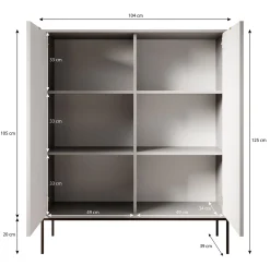 Navil - Dressoir - Zwart - 104x39x125 cm