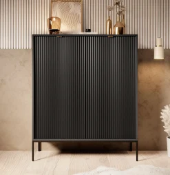 Navil - Dressoir - Zwart - 104x39x125 cm