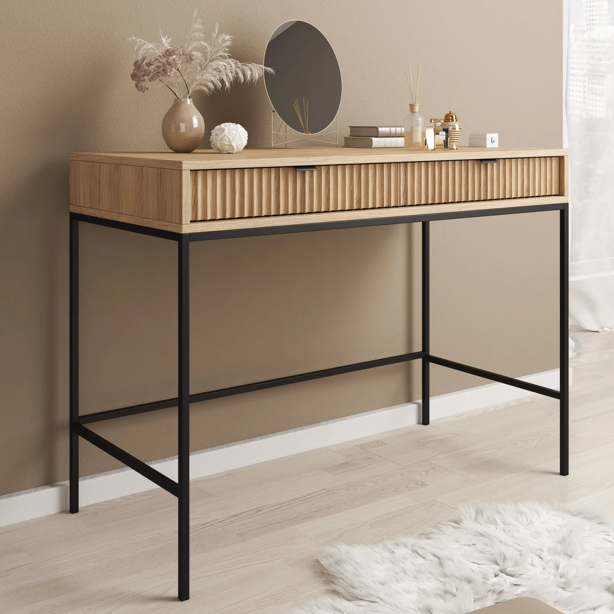 Navil - Kaptafel - Eikenpatroon - 104x50x78 cm