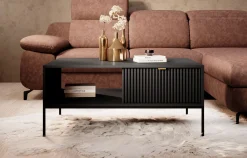 Navil - Salontafel met 2 lades - Zwart - 104x68x46 cm