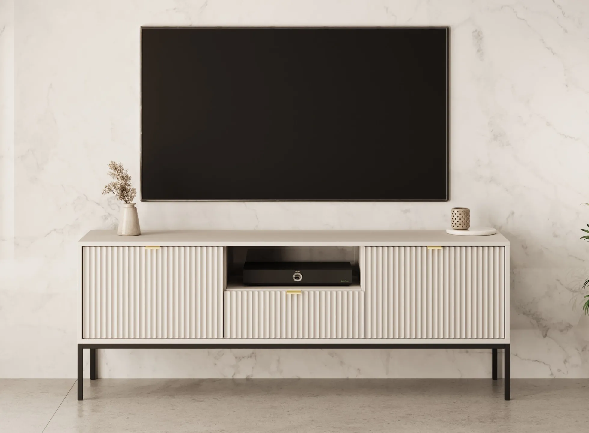Navil - TV-Meubel - Beige - 154x39x56 cm