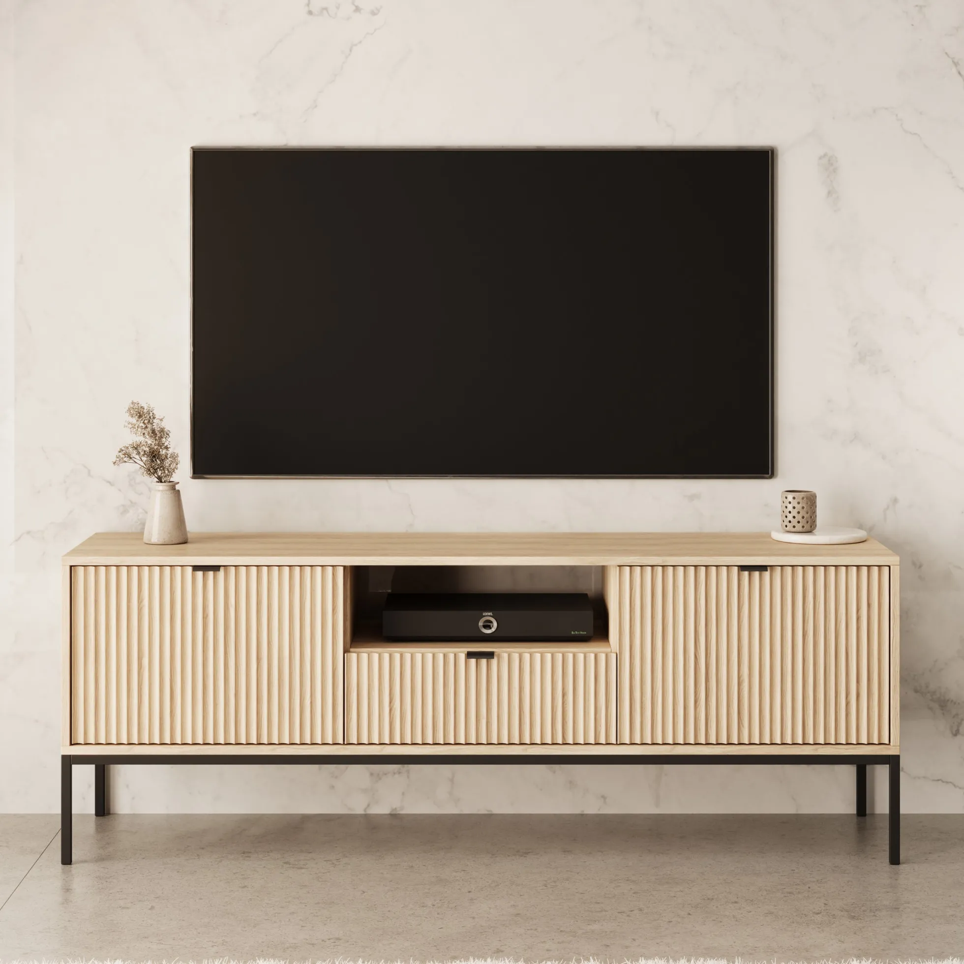 Navil - TV-Meubel - Eikenpatroon - 154x39x56 cm