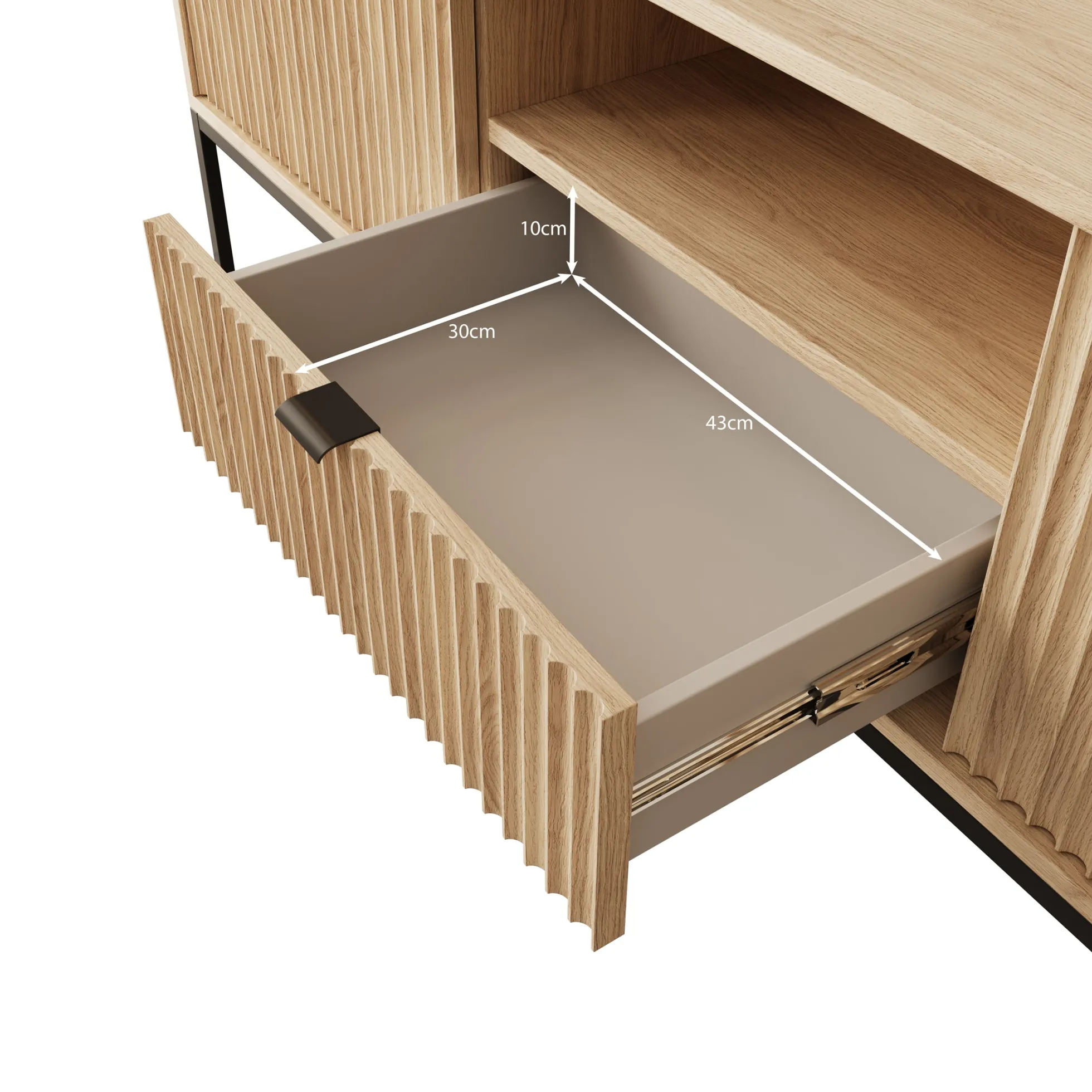 Navil - TV-Meubel - Eikenpatroon - 154x39x56 cm