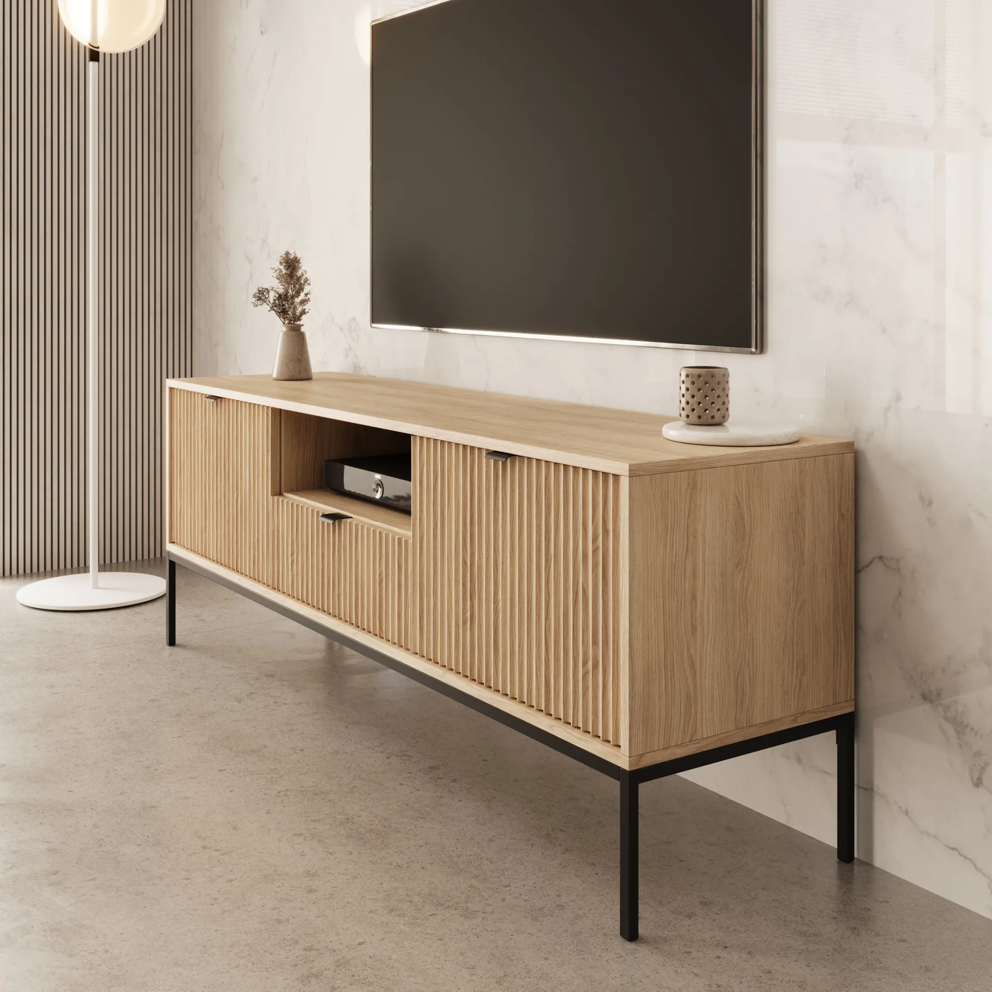 Navil - TV-Meubel - Eikenpatroon - 154x39x56 cm