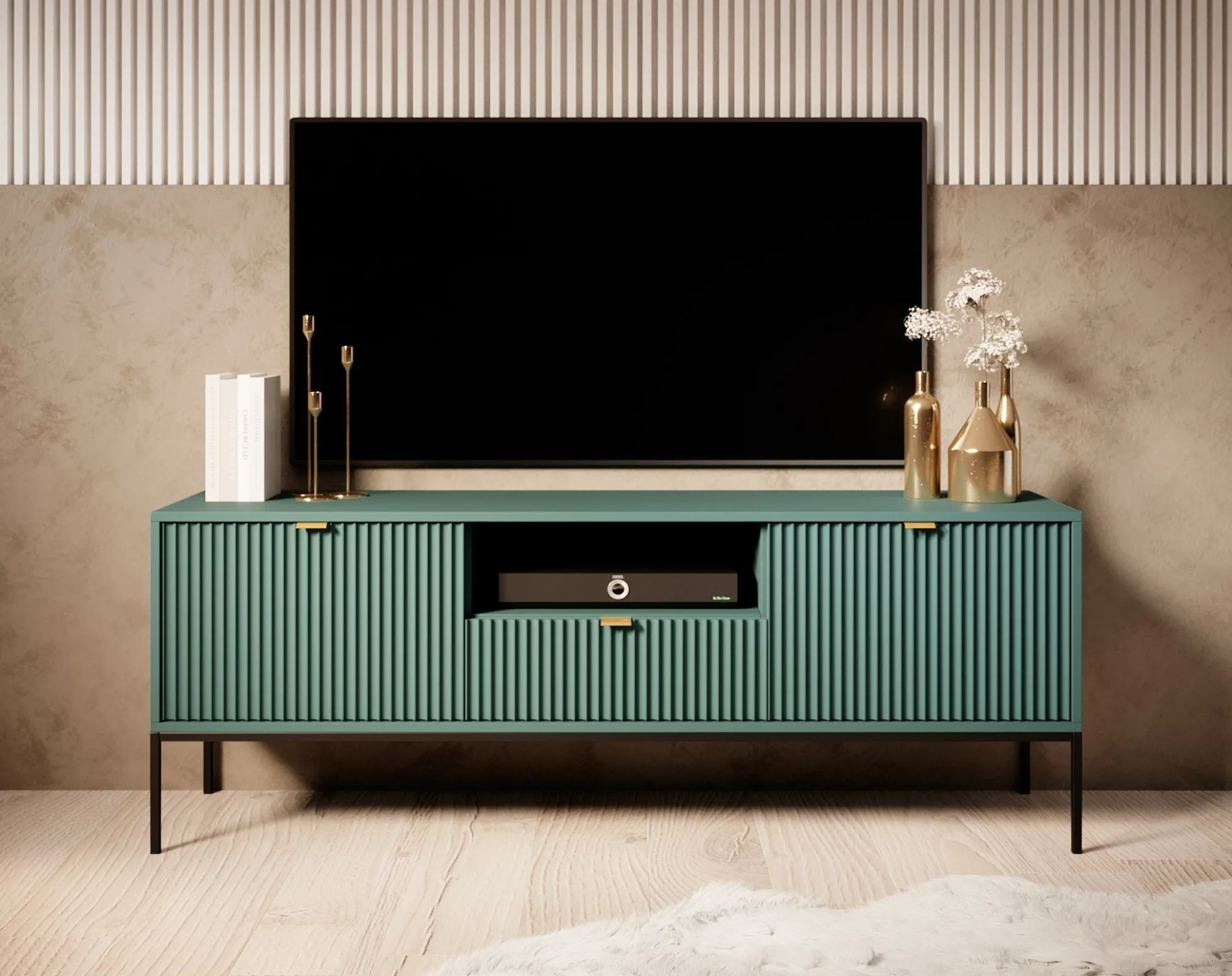 Navil - TV-Meubel - Groen - 154x39x56 cm