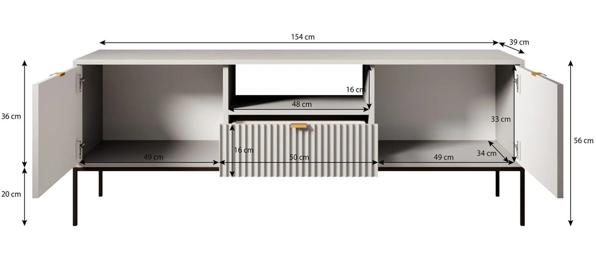 Navil - TV-Meubel - Groen - 154x39x56 cm
