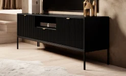 Navil - TV-Meubel - Zwart - 154x39x56 cm