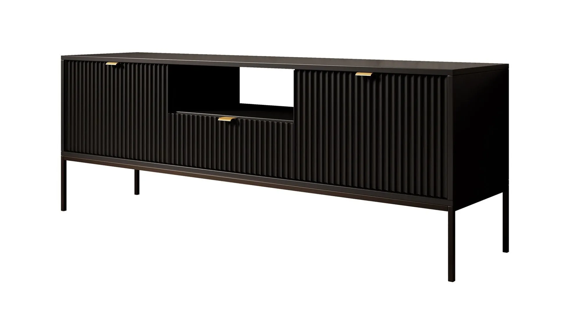 Navil - TV-Meubel - Zwart - 154x39x56 cm