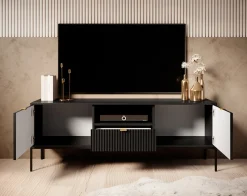 Navil - TV-Meubel - Zwart - 154x39x56 cm