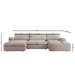 Nayir - Hoekbank 3-zits met chaise longues - Stof antraciet