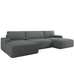 Nayir - Hoekbank 3-zits met chaise longues - Stof antraciet