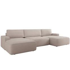 Nayir - Hoekbank 3-zits met chaise longues - Stof beige