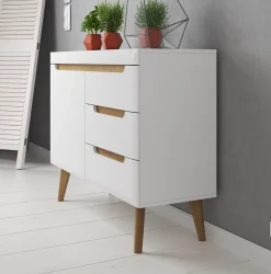 Nebraska - Dressoir - Wit/eiken - 107x40x83 cm