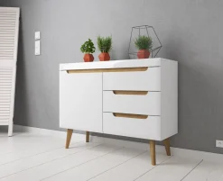Nebraska - Dressoir - Wit/eiken - 107x40x83 cm