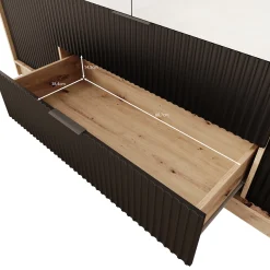 Negroni - Kledingkast 4 deurs - Eiken/Zwart - 200x51x200 cm