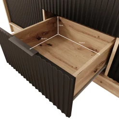 Negroni - Kledingkast met 3 deuren - Zwart - 150x51x200 cm