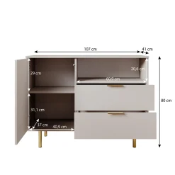 Nicola - Dressoir - Beige - 107x41x80 cm