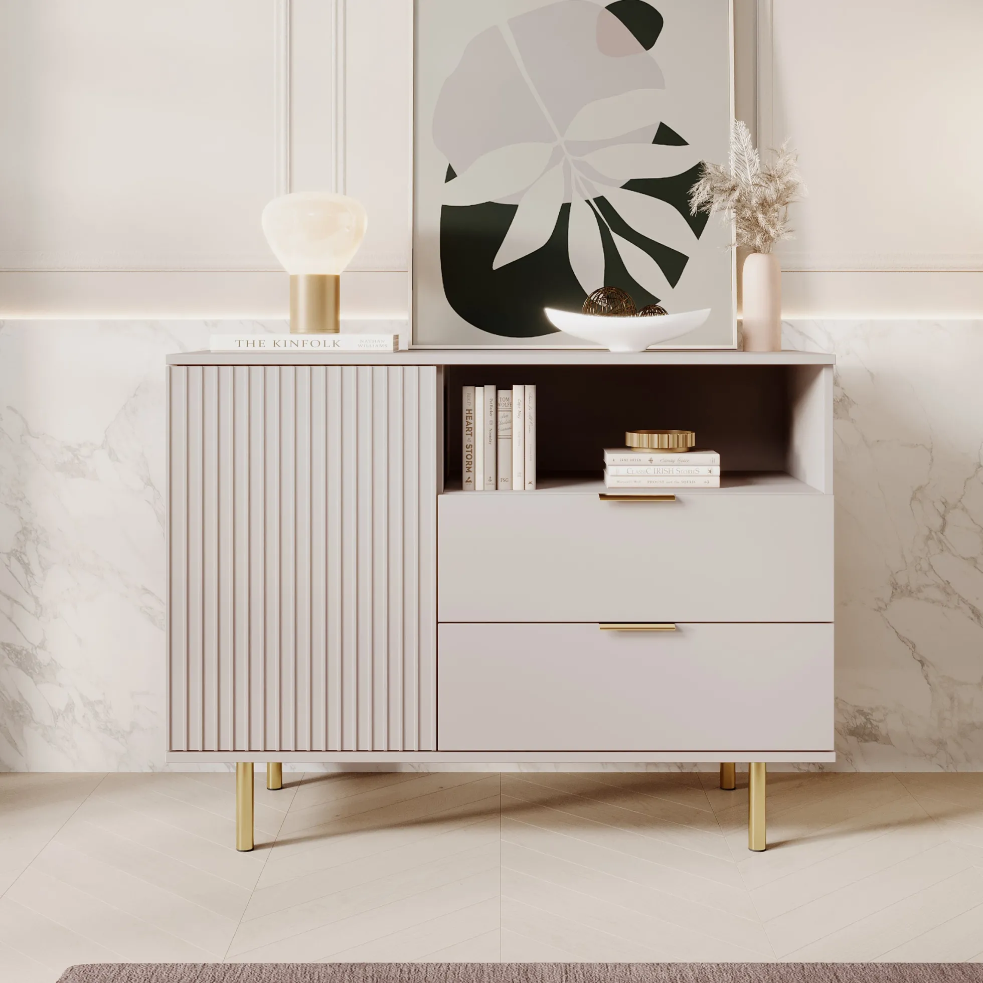 Nicola - Dressoir - Beige - 107x41x80 cm