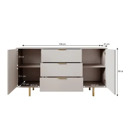 Nicola - Dressoir - Beige - 150x41x80 cm
