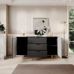Nicola - Dressoir - Zwart - 150x41x80 cm