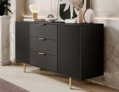 Nicola - Dressoir - Zwart - 150x41x80 cm