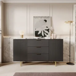 Nicola - Dressoir - Zwart - 150x41x80 cm