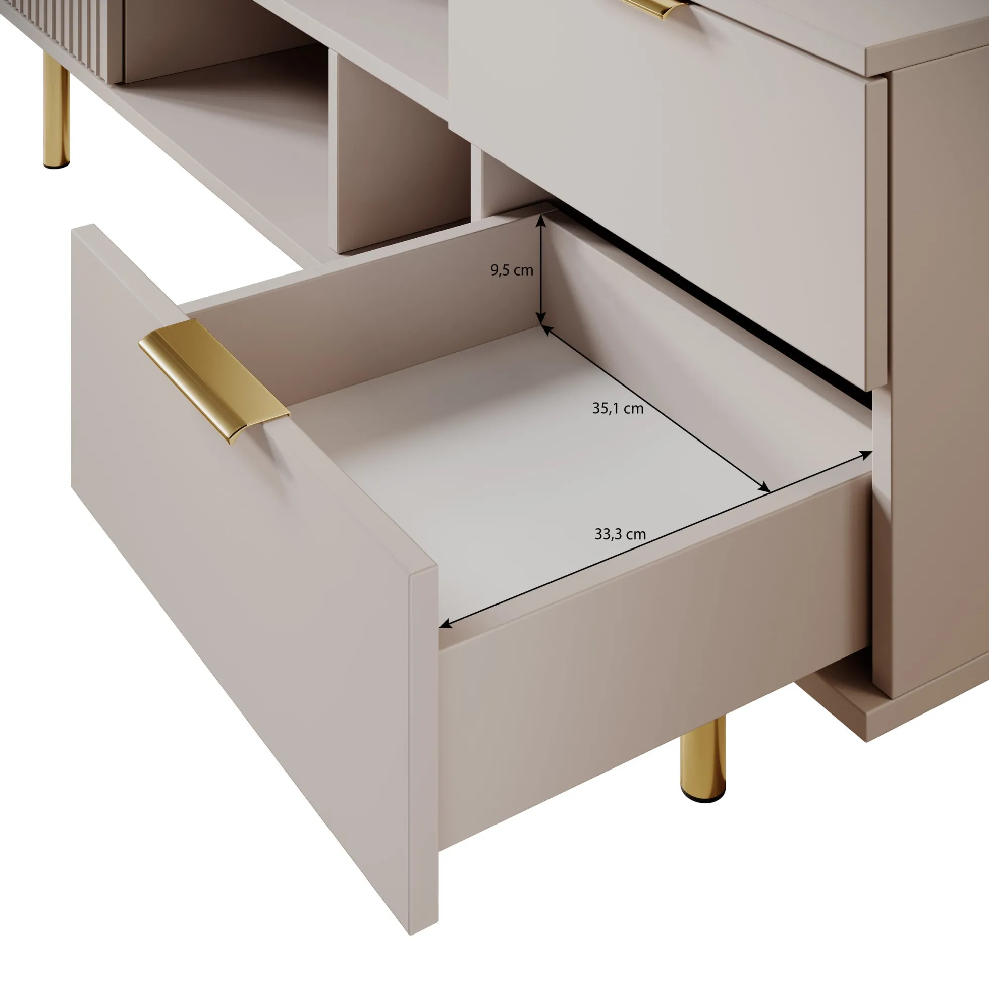 Nicola - TV-Meubel - Beige - 150x41x52 cm