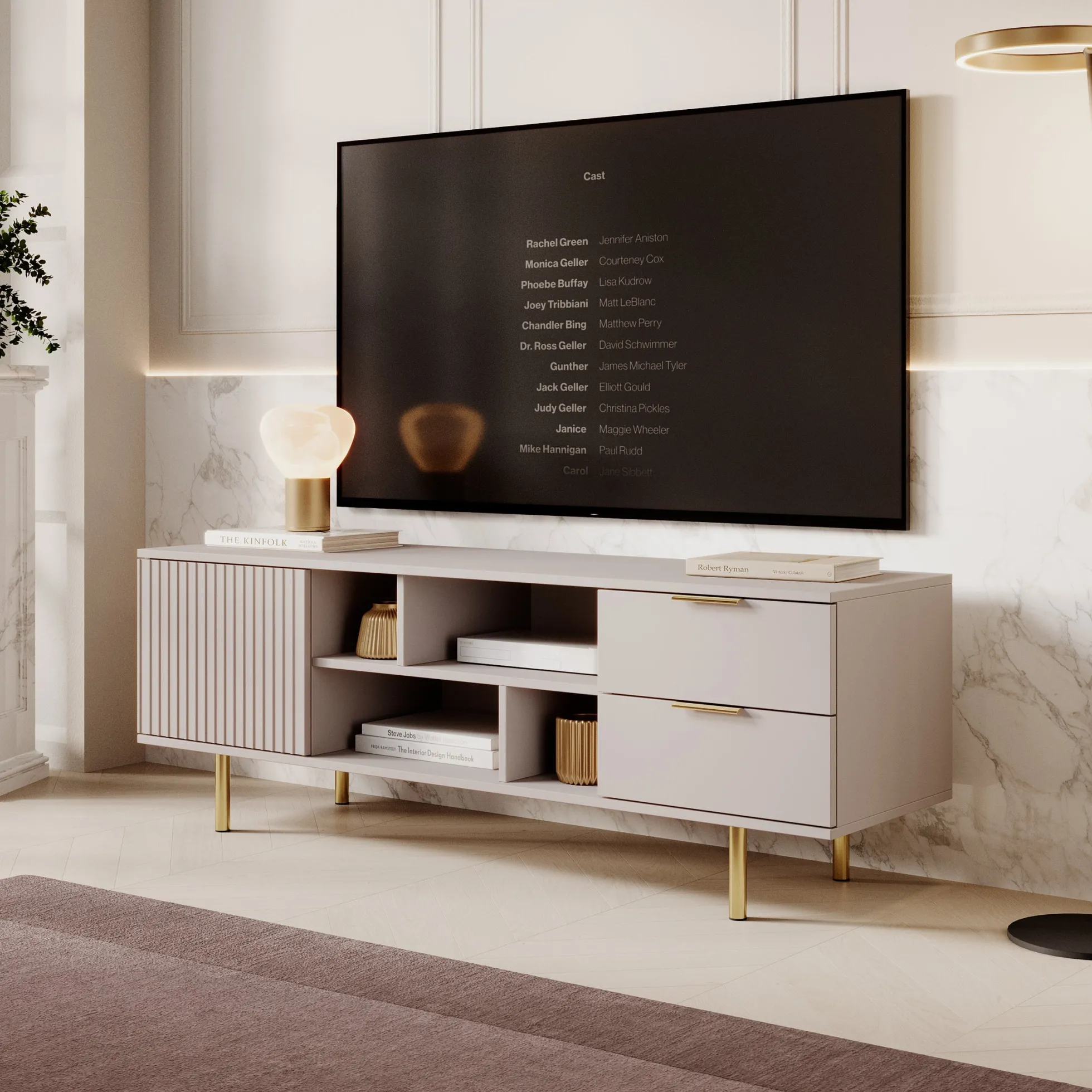 Nicola - TV-Meubel - Beige - 150x41x52 cm