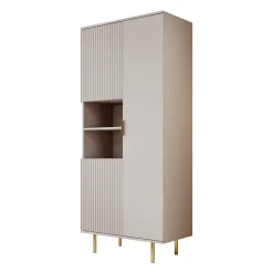 Nicola - Vitrinekast - Beige - 80x41x190 cm