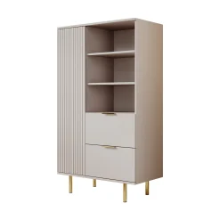 Nicola - Vitrinekast - Beige - 80x41x140 cm